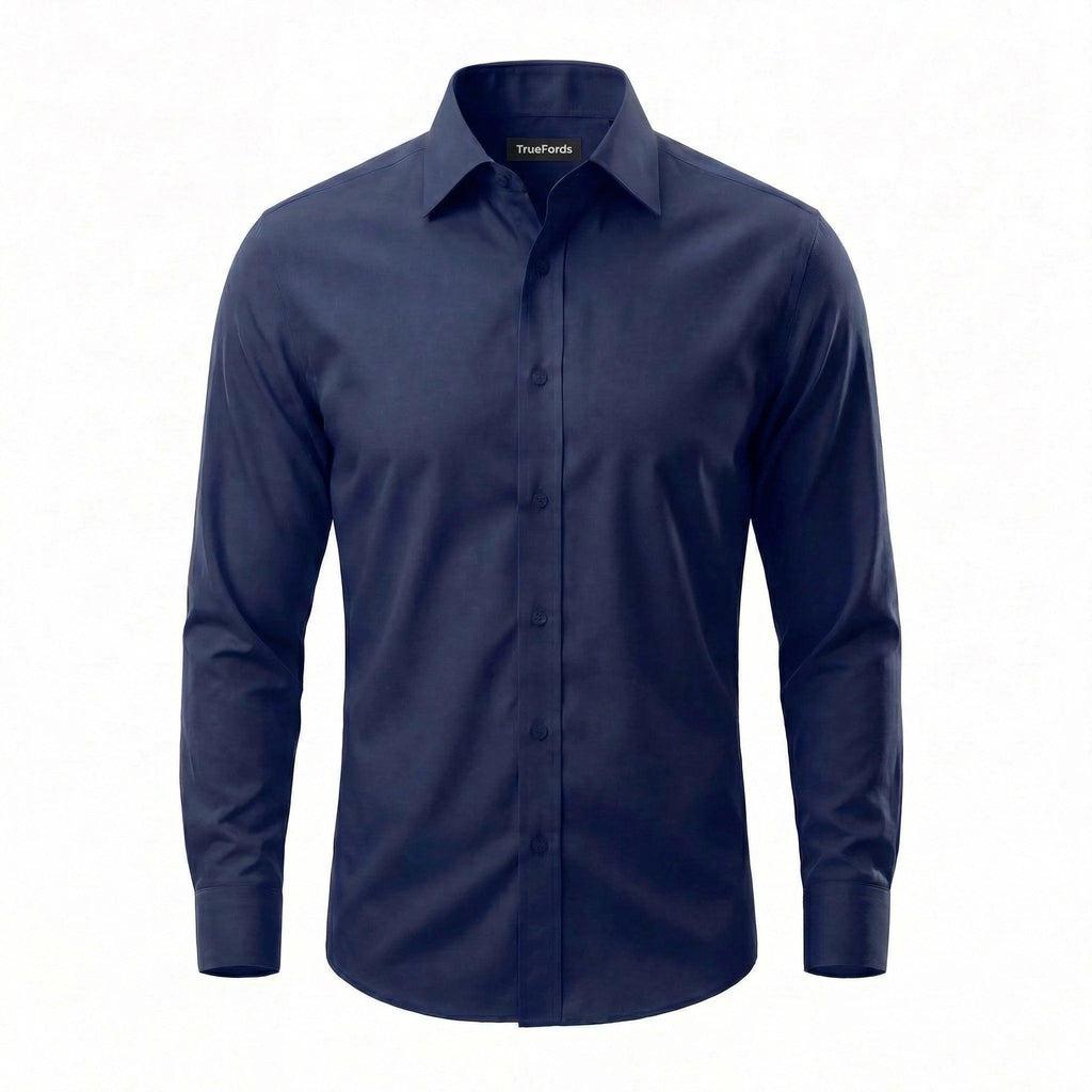 Northfords non-iron shirt rolled in hand showing wrinkle recovery