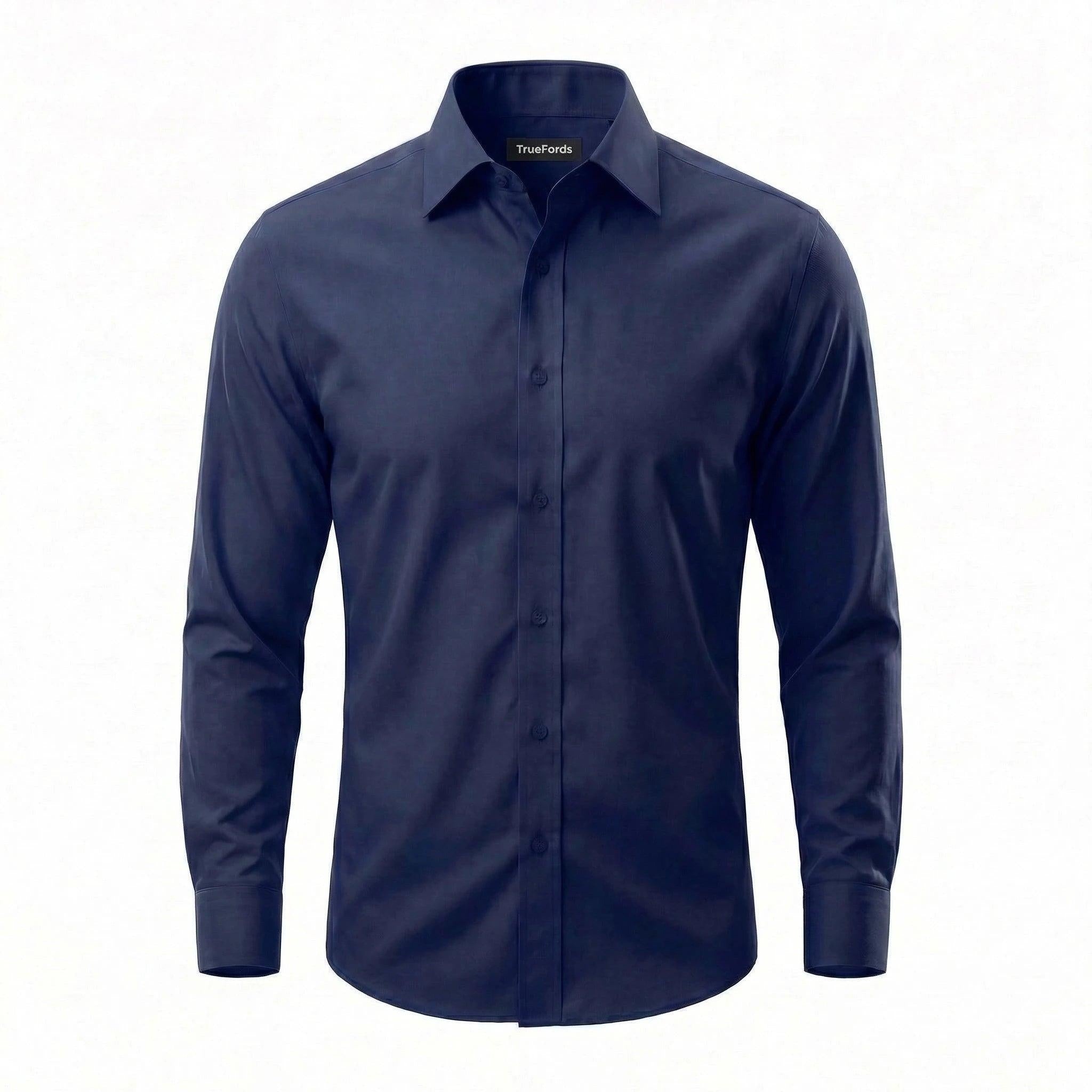Northfords non-iron shirt rolled in hand showing wrinkle recovery