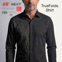 Northfords non-iron shirt close-up collar and button detail