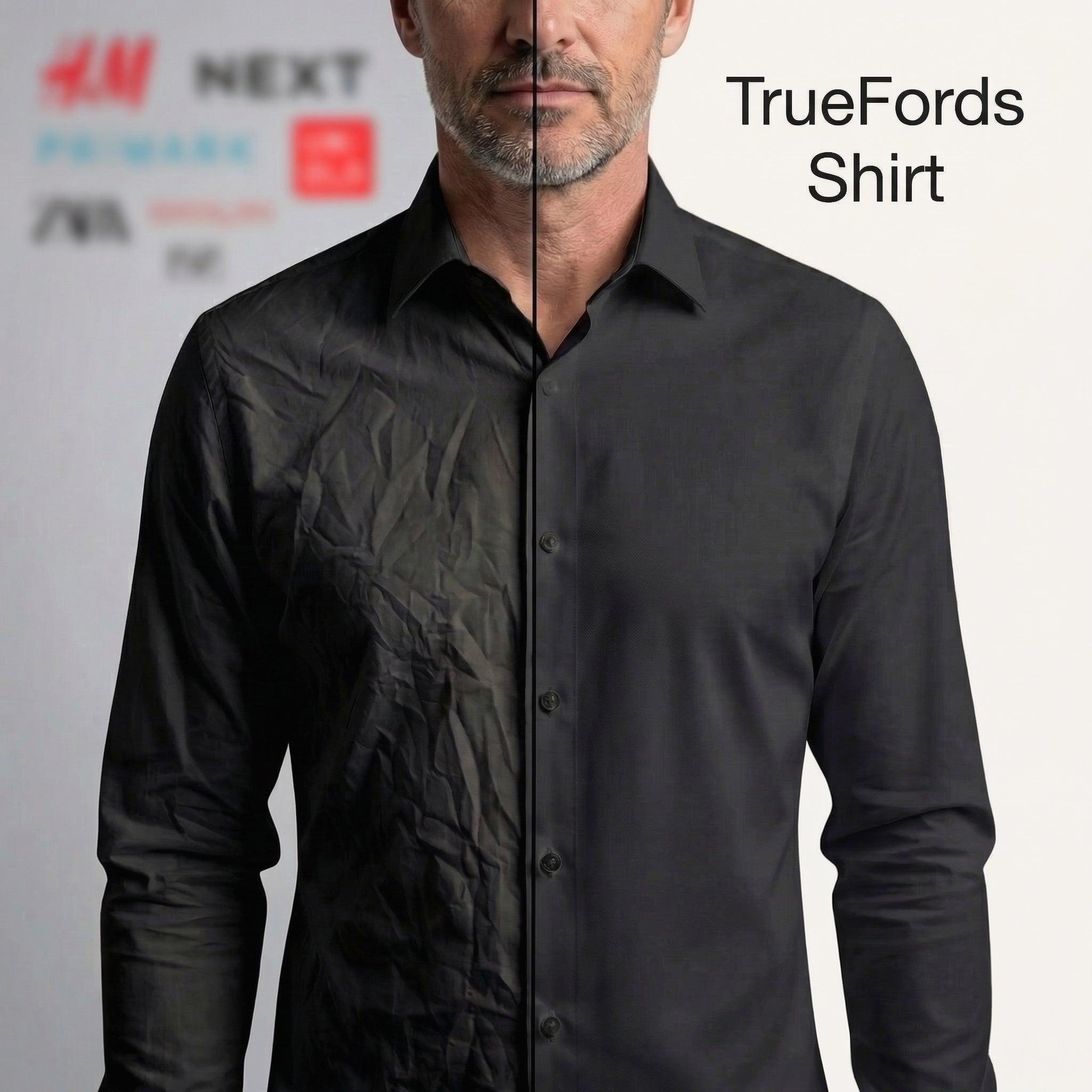Northfords non-iron shirt close-up collar and button detail