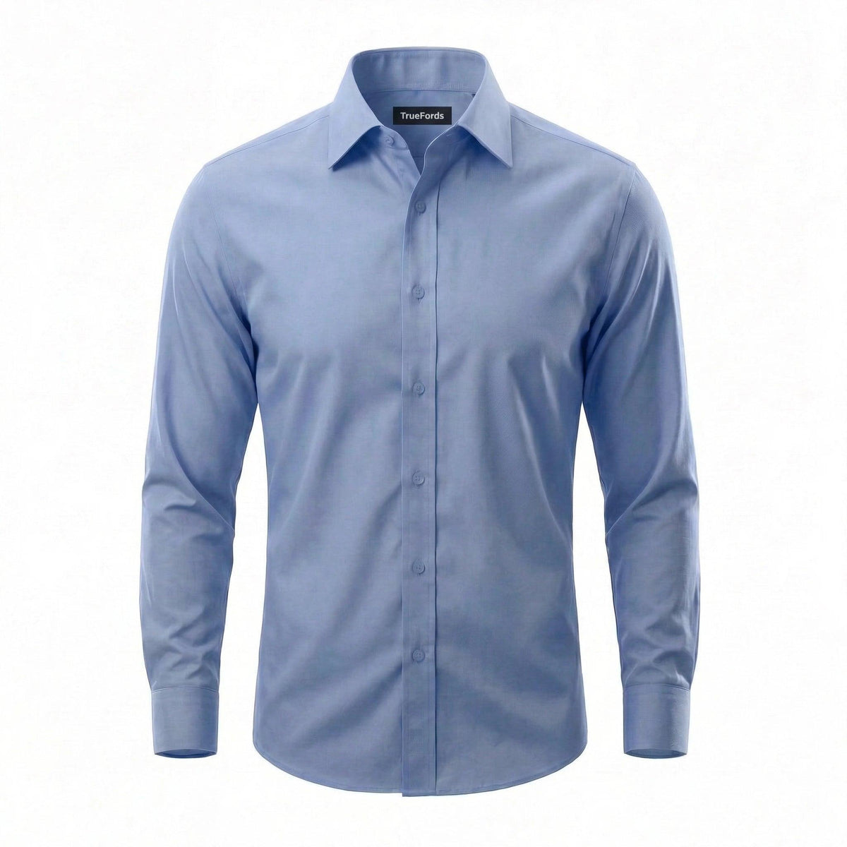 Northfords wrinkle-free dress shirt front view on model